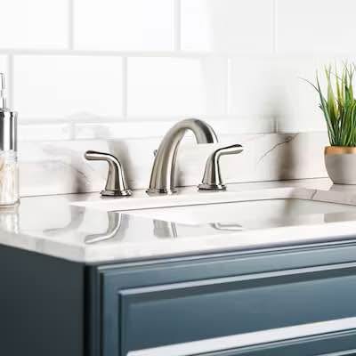 Project Source 3-Piece Brushed Nickel Bathroom Faucet Set