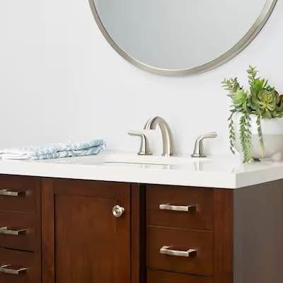 Project Source 3-Piece Brushed Nickel Bathroom Faucet Set