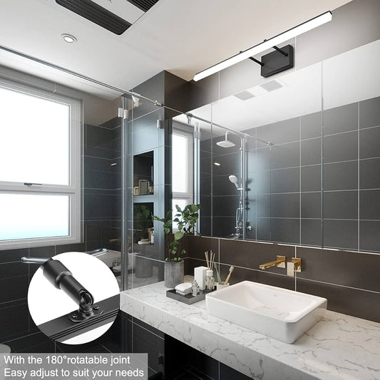 Sleek Black LED Vanity Light
