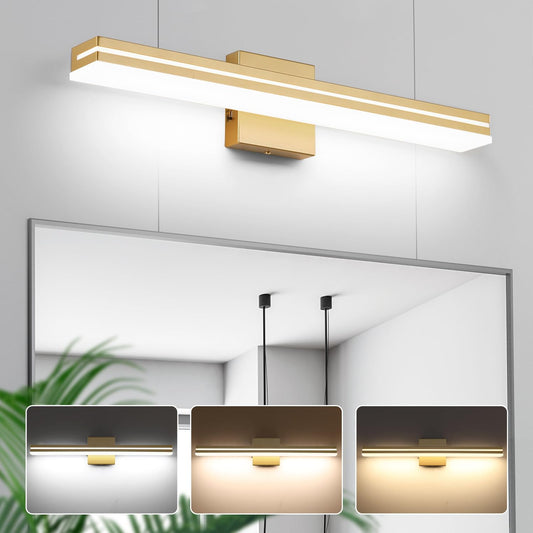24” Modern Gold Dimmable Bathroom Vanity Light