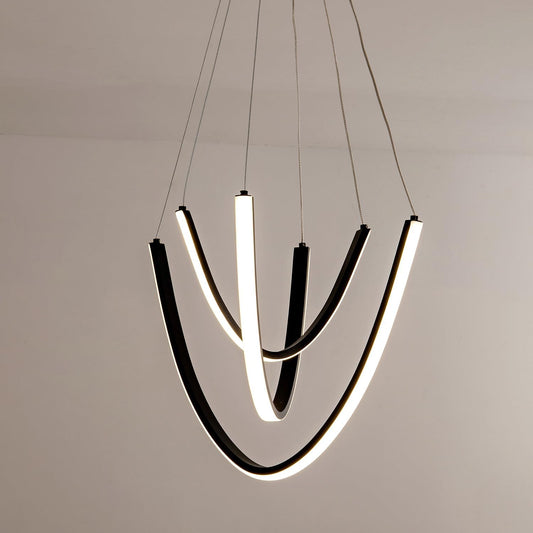 Modern LED Wave Chandelier – Sculptural Statement Lighting