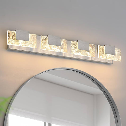 Modern LED Vanity Light Fixture - Crystal Glass Bathroom Lighting